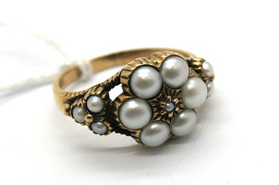 Lot 281 - A Victorian Style 9ct Gold Pearl Set Ring,...