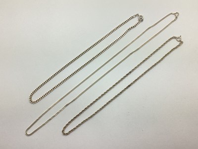 Lot 179 - Two Curb Link Chains, both stamped "925",...