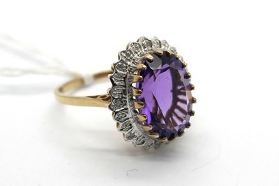 Lot 297 - A 9ct Gold Large Single Stone Dress Ring, oval...