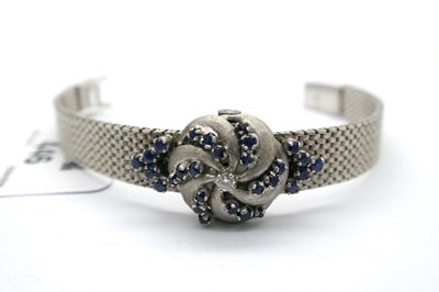 Lot 446 - Omega; A Sapphire and Diamond Inset Ladies...