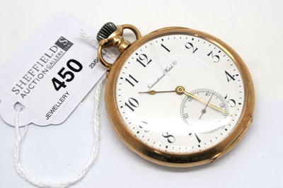 Lot 450 - International Watch Company; An Openface...