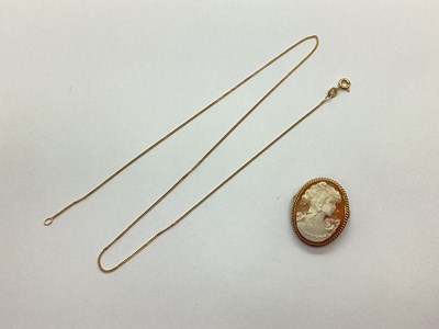 Lot 120 - A 9ct Gold Mounted Shell Carved Cameo...