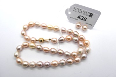 Lot 436 - A Modern Fresh Water Pearl Bead Necklace,...