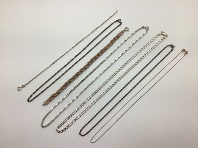 Lot 163 - A Selection of "925" Chains, including curb...