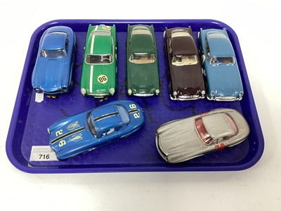 Lot 716 - Seven 1:32 scale slot cars. All Aston Martin...