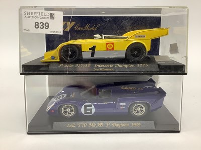 Lot 839 - Two 1:32 Fly Car Model Slot Cars, comprising...