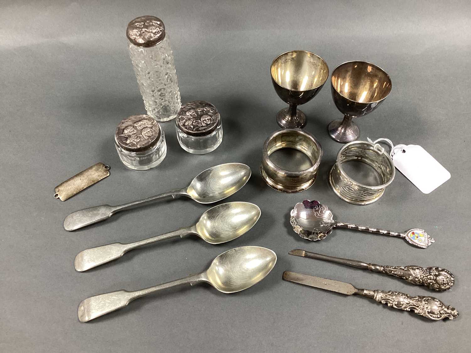 Lot 18 - Two Hallmarked Silver Lidded Dressing Table...