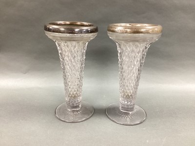Lot 205 - A Pair of Hallmarked Silver Rimmed Textured...