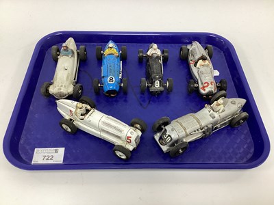 Lot 722 - Six 1:32 scale slot cars. All with a circa...