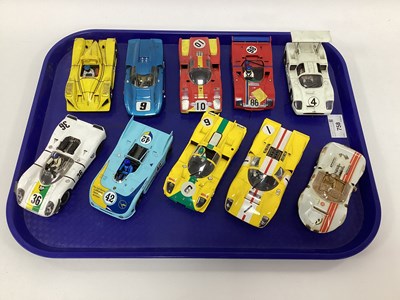 Lot 758 - Ten 1:32 scale slot cars. Mostly with a Le...