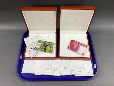 Lot 216 - Gemporia; Two Empty Square Jewellery Boxes,...
