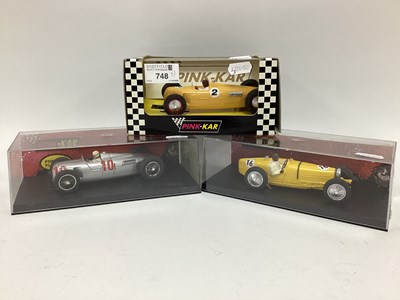 Lot 748 - Three 1:32 Scale Slot Cars by Pink Kar,...