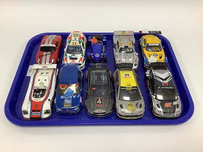 Lot 753 - Ten 1:32 scale slot cars. Mostly with a Le...