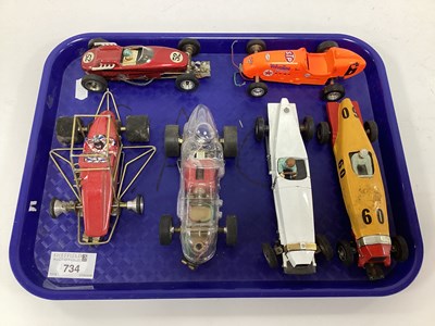 Lot 734 - Six 1:32 scale and similar slot racing and hot...