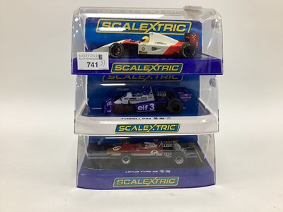 Lot 741 - Three 1:32 Scale Scalextric Slot Cars,...