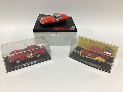 Lot 740 - Three 1:32 Scale Slot Cars by Reprotec, Fly...