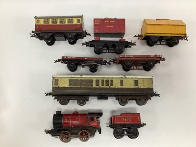 Lot 684 - A collection of Hornby 0 gauge tinplate...