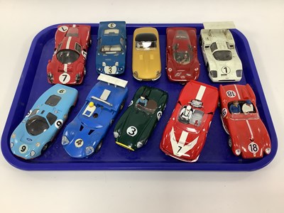 Lot 802 - Ten 1:32 scale slot cars. Mostly with a Le...