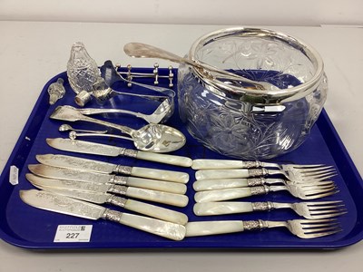Lot 227 - A Set of Six Hallmarked Silver and Mother of...