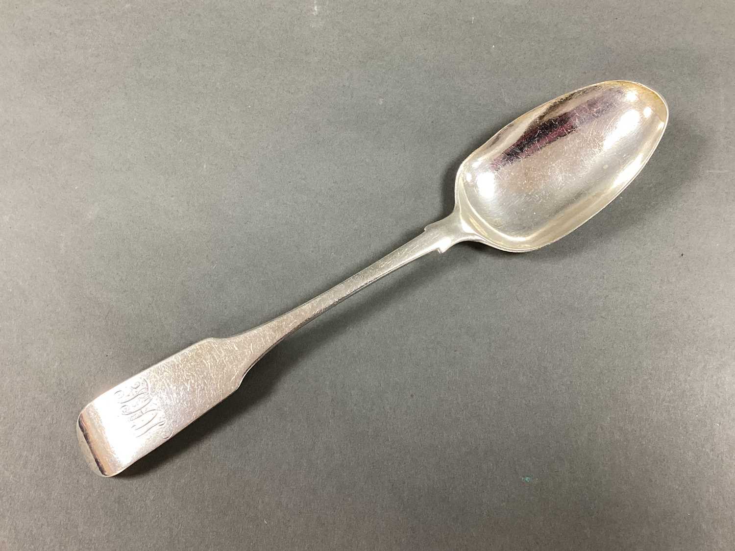 Lot 6 - A Dublin Hallmarked Silver Fiddle Pattern...