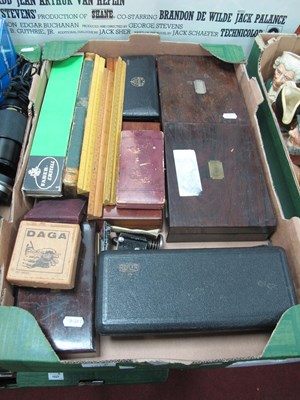Lot 1012 - Mixed vintage tools, including wooden boxed...