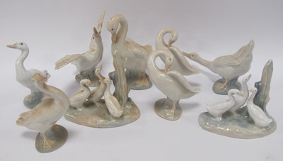 Lot 1205 - Collection of eleven Spanish Lladro and Nao...