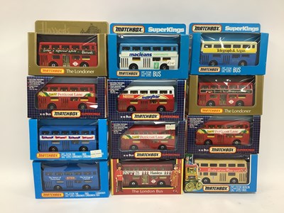 Lot 582 - Twelve Diecast Model Buses by Matchbox to...