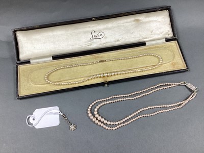 Lot 160 - An Antique Diamond and Pearl Drop Pendant, of...