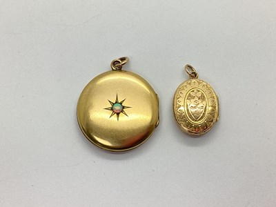 Lot 143 - An Antique Circular Locket Pendant, with star...