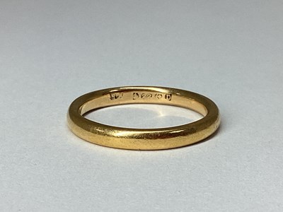 Lot 96 - A 22ct Gold Plain Wedding Band, (finger size...