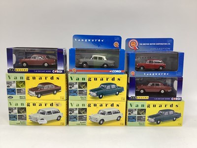 Lot 665 - Nine Corgi, Lledo Vanguards 1:43rd scale...