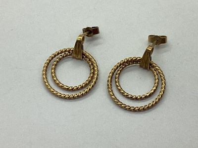 Lot 158 - A Pair of 9ct Gold Circular Openwork Stud...
