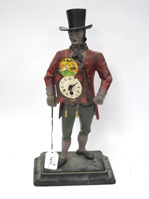Lot 1417 - Clock Man Painted Statue Clock, circa mid to...