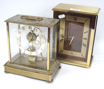 Lot 1419 - Swiza Heavy Walnut Effect and Brass Mantle...