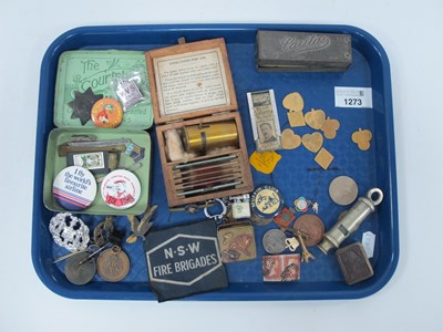 Lot 1273 - Students Lens & Slides, Caritas box, badges,...