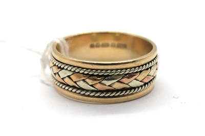 Lot 302 - A Decorative 9ct Three Colour Gold Patterned...