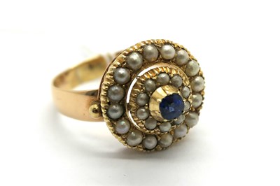 Lot 309 - A Seed Pearl Inset Circular Cluster Ring, (the...