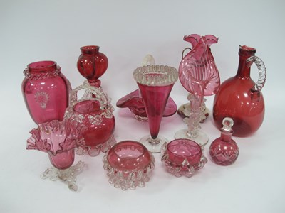 Lot 1261 - Collection of Victorian Cranberry Glassware,...