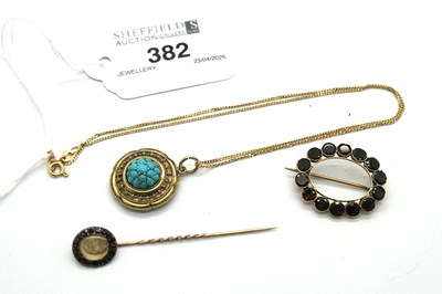 Lot 382 - A Victorian Turquoise Inset Locket Back...