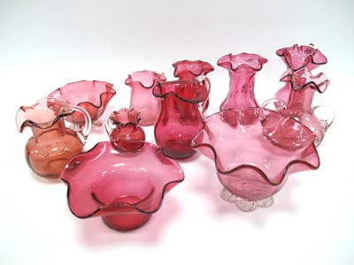 Lot 1172 - Collection of Victorian Cranberry Glassware...