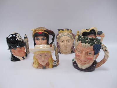 Lot 1200 - Six Royal Doulton large character jugs,...