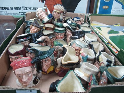 Lot 1014 - Thirty five small Royal Doulton character jugs,...