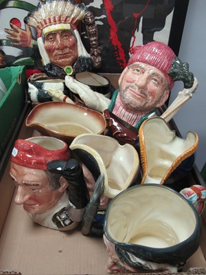 Lot 1020 - Ten large Royal Doulton character jugs,...