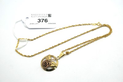 Lot 376 - A Flower Pendant, of openwork design (stamped...