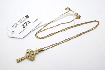Lot 374 - Ola Marie Gorie; A 9ct Gold Celtic Cross...