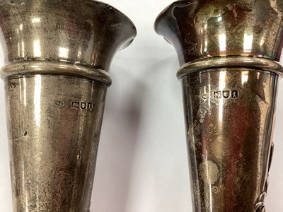 Lot 1 - A Pair of Hallmarked Silver Spill Vases,...