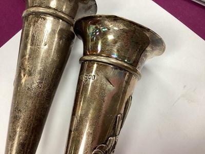 Lot 1 - A Pair of Hallmarked Silver Spill Vases,...