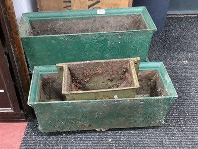 Lot 1144 - Cast Iron Garden Planters/ Hoppers,...