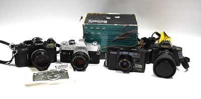 Lot 837 - Canon FTb 35mm SLR Film Camera with attached...