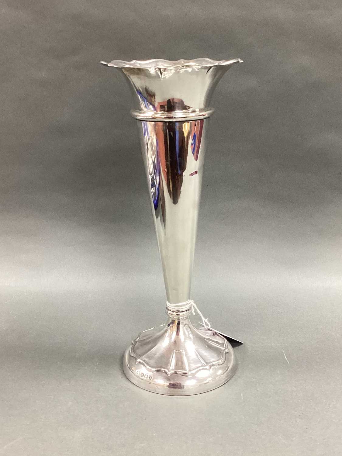 Lot 10 - A Hallmarked Silver Trumpet Vase, Birmingham...
